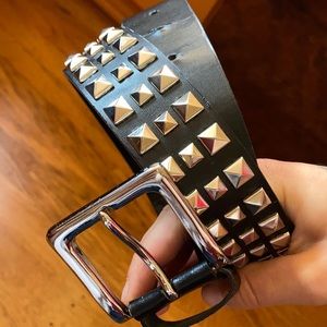 Faux leather studded belt